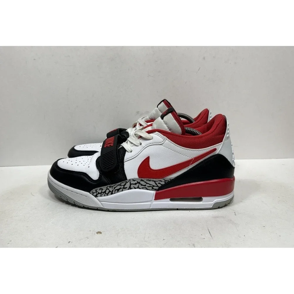 Jordan Legacy 312 Low Bred Fire Red Black Toe CD7069-160 Men's Size 9.5